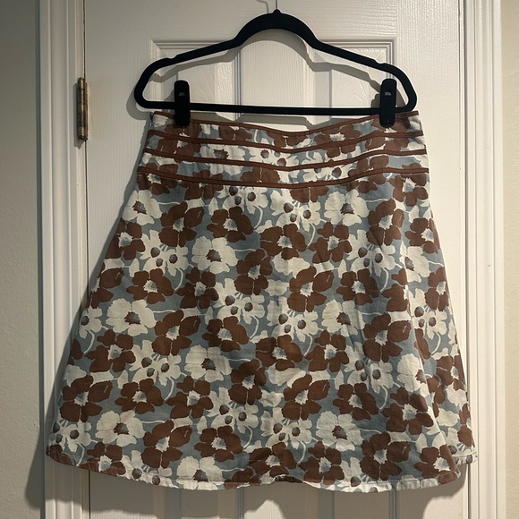Vintage Fossil Blue & Brown Floral Patterned Cotton Mini Skirt Women’s Size 12 - Picture 6 of 6